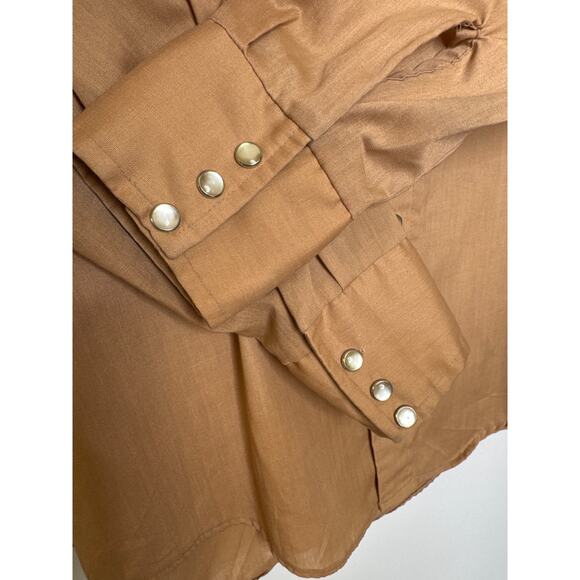 70's Easy Does It Western Pearl Snap Shirt Embroidered Yoke USA cowboycore M - Picture 5 of 14